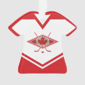 カナダ国旗のホッケーロゴ、名前と番号ジャージー オーナメント (正面)