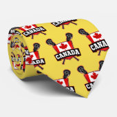カナダ国旗のラクロスロゴのタイ ネクタイ (ロール)
