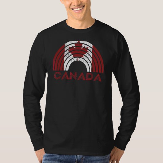 カナダ国旗のレインボー動揺してデザイン Tシャツ (正面)