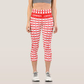 カナダ国旗のレギンス，カナダ，フィットネス，スポーツ カプリレギンス (正面)