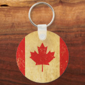 カナダ国旗のヴィンテージデザインキーチェーン キーホルダー (裏面)