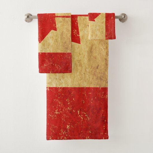 カナダ国旗のヴィンテージデザイン バスタオルセット (インサイチュ)