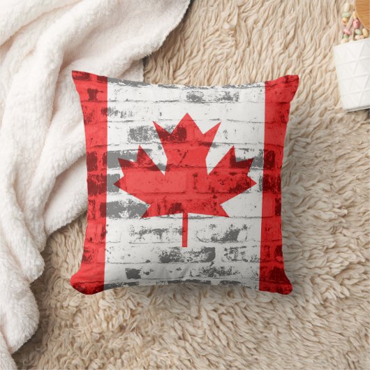 カナダ国旗のヴィンテージ クッション (ブランケット)