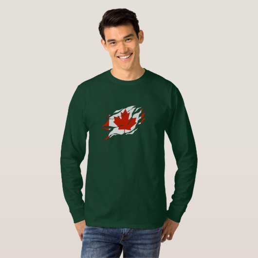 カナダ国旗の内側Me、カナダの内側Claw Mark Tシャツ (正面フル)