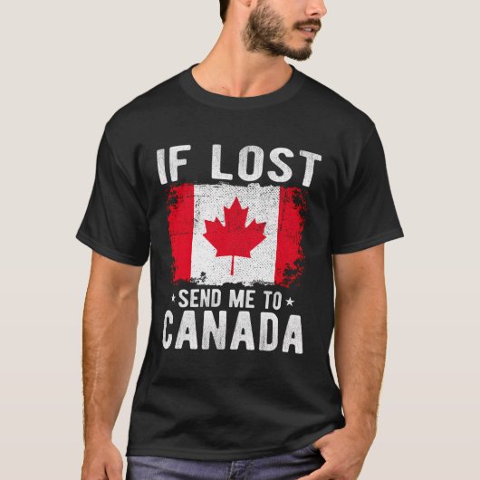 カナダ国旗の土産もし失った – カナダに送る Tシャツ (正面)