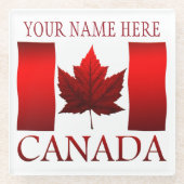 カナダ国旗の土産コースターカスタムカナダのコースター ガラスコースター (正面)