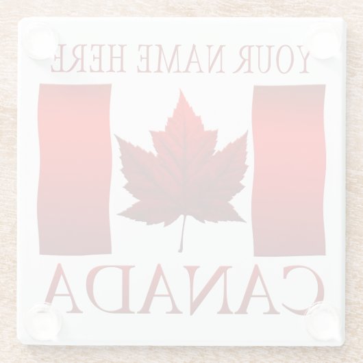 カナダ国旗の土産コースターカスタムカナダのコースター ガラスコースター (裏面)