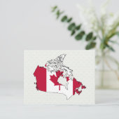 カナダ国旗の地図のフルサイズ ポストカード (スタンド正面)