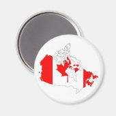 カナダ国旗の地図シルエット記号 マグネット (正面/裏面)