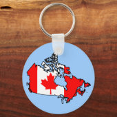 カナダ国旗の地図 キーホルダー (正面)