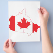 カナダ国旗の地図 チラシ (手)