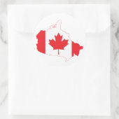 カナダ国旗の地図 ラウンドシール (バッグ)