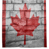 カナダ国旗の壁 シャワーカーテン (正面)