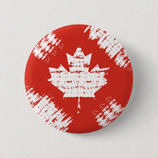 カナダ国旗の太陽の反射のストローク(Masanser) 缶バッジ (正面)