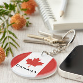 カナダ国旗の愛国的な贈り物 キーホルダー (正面右)