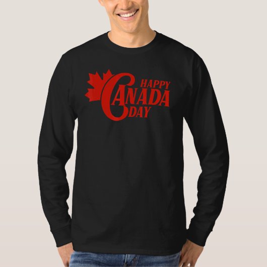 カナダ国旗の日メープルリーフカナダハッピーカナダD Tシャツ (正面)