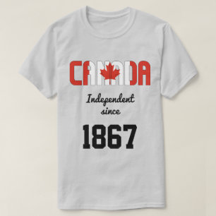 カナダ国旗の独立性お祝い Tシャツ