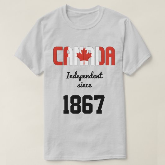 カナダ国旗の独立性お祝い Tシャツ (デザイン正面)