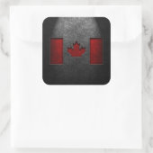 カナダ国旗の石のテクスチャ スクエアシール (バッグ)