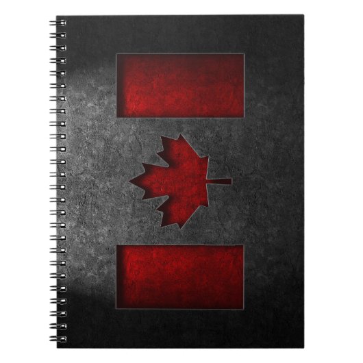 カナダ国旗の石のテクスチャ ノートブック (正面)