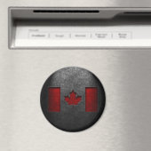 カナダ国旗の石のテクスチャ マグネット (インサイチュ (食洗機))