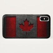 カナダ国旗の石のテクスチャ Case-Mate iPhoneケース (裏面(横))