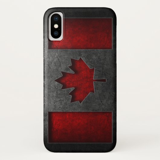 カナダ国旗の石のテクスチャ Case-Mate iPhoneケース (裏面)