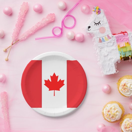 カナダ国旗の紙プレート ペーパープレート (パーティー)
