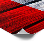 カナダ国旗の素朴木材 ポスター (角)