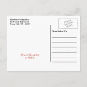 カナダ国旗の結婚式の日付の保存 案内ポストカード (裏面)