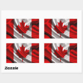 カナダ国旗の織物 長方形シール (シート)