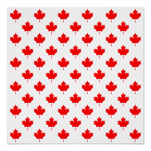 カナダ国旗の記号メープルリーフパターン文字 ポスター (正面)