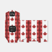 カナダ国旗の赤いキラキラ模様モノグラム フェイバーボックス (折り畳みなし)