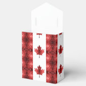 カナダ国旗の赤いキラキラ模様モノグラム フェイバーボックス (オープン)