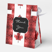 カナダ国旗の赤いキラキラ模様モノグラム フェイバーボックス (裏面サイド)