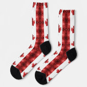 カナダ国旗の赤いキラキラ模様 ソックス (左)