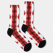 カナダ国旗の赤いキラキラ模様 ソックス (右)