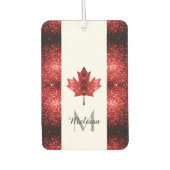 カナダ国旗の赤いキラキラ カーエアーフレッシュナー (正面)