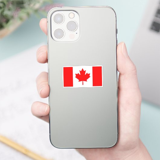 カナダ国旗の赤と白グラフィックデザイン シール (スマートフォン)