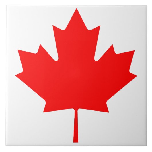 カナダ国旗の赤カエデの葉 タイル (正面)