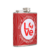 カナダ国旗の赤文字LOVE パーソナライズされた フラスク (右)