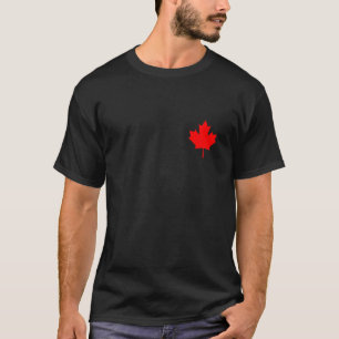 カナダ国旗の赤楓カッコいい葉旗 Tシャツ