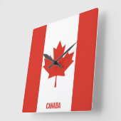 カナダ国旗の輝く愛国心 スクエア壁時計 (傾斜)