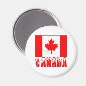 カナダ国旗の雪のキャップ付き単語 マグネット (正面/裏面)