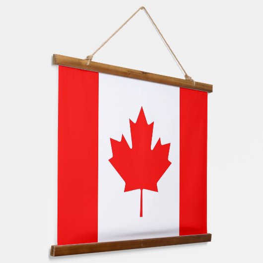 カナダ国旗を持つウォールタペストリー 吊り下げ型タペストリー (傾斜あり)