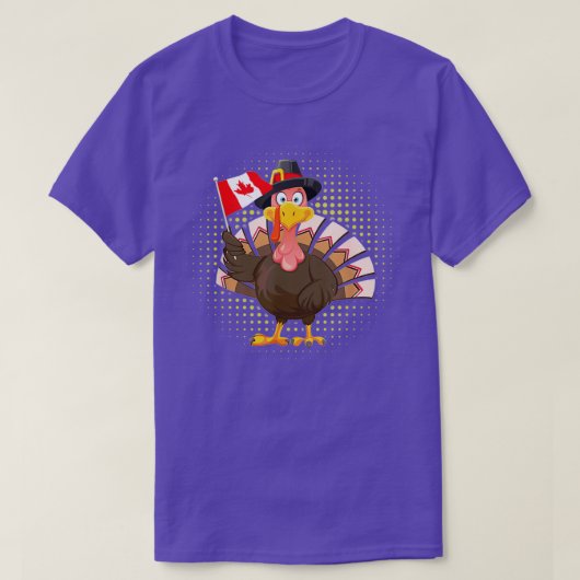 カナダ国旗を持つカッコいいトルコ Tシャツ (デザイン正面)
