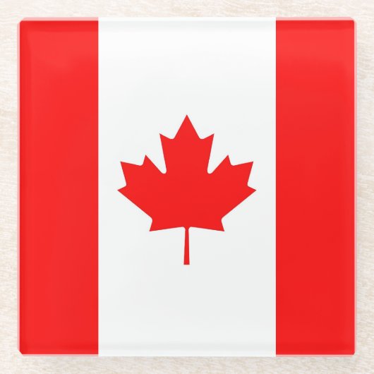 カナダ国旗を持つガラスコースター ガラスコースター (正面)