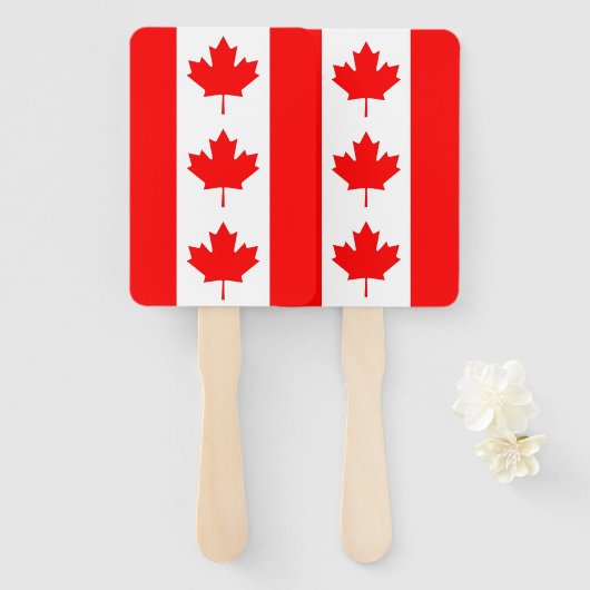 カナダ国旗を持つハンドファンのセット ハンドファン (正面&裏面)
