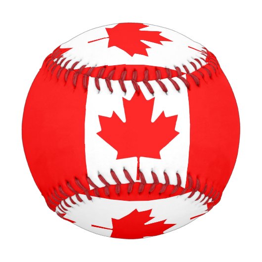 カナダ国旗を持つ愛国野球 野球ボール (正面)