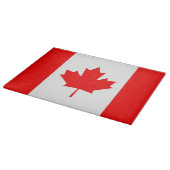 カナダ国旗を掲げたガラス板 カッティングボード (角)